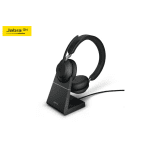 Jabra Headset Evolve2 65 Duo MS Schwarz, USB-A, inkl. Ladestation